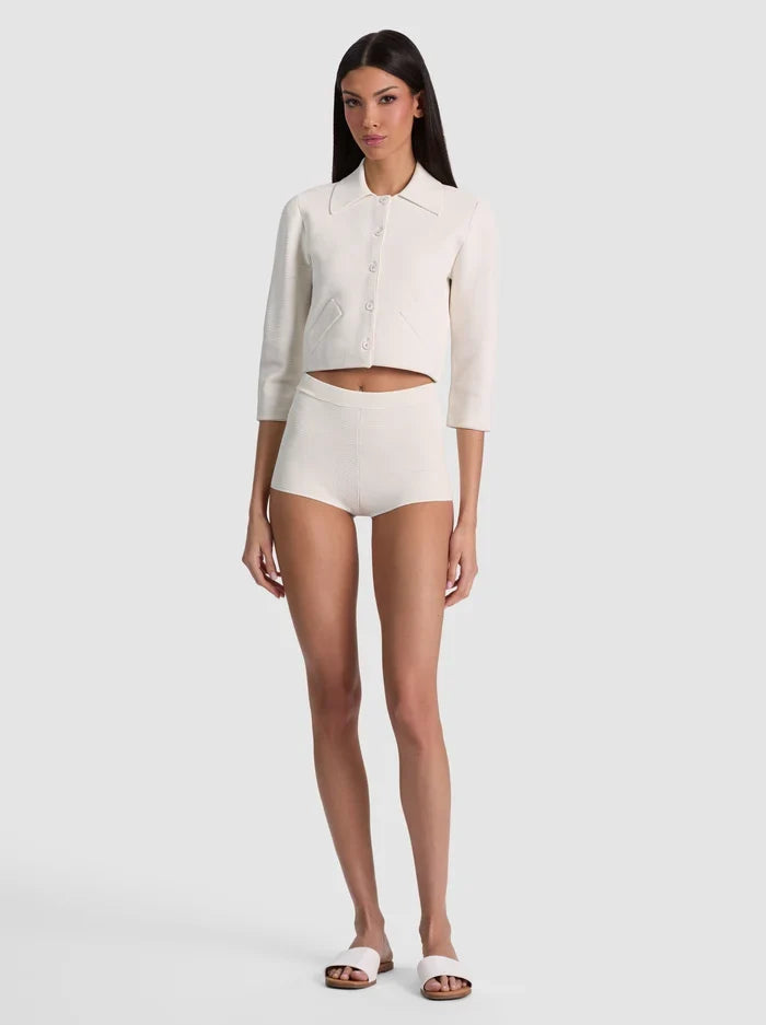 TARINA KNIT HOT PANT - SOFT WHITE