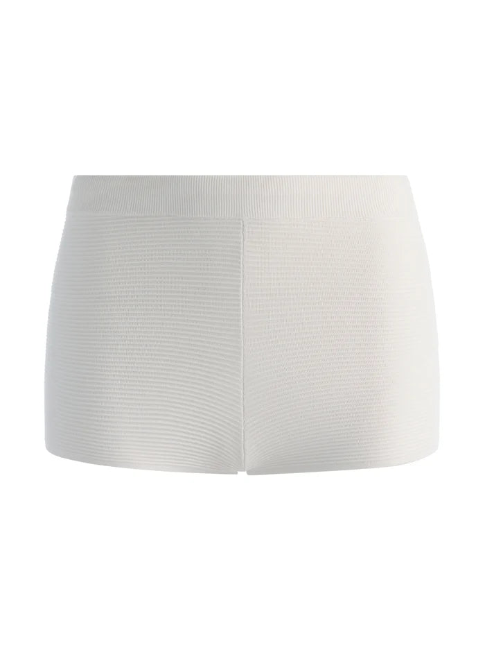 TARINA KNIT HOT PANT - SOFT WHITE