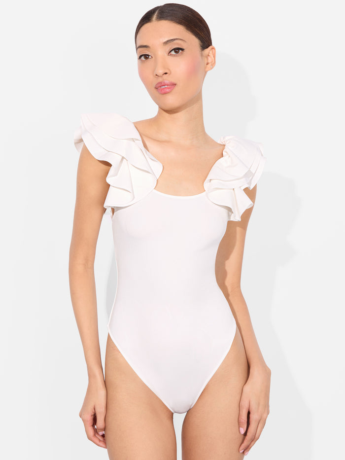 TAWNY RUFFLE BODYSUIT - OFF WHITE