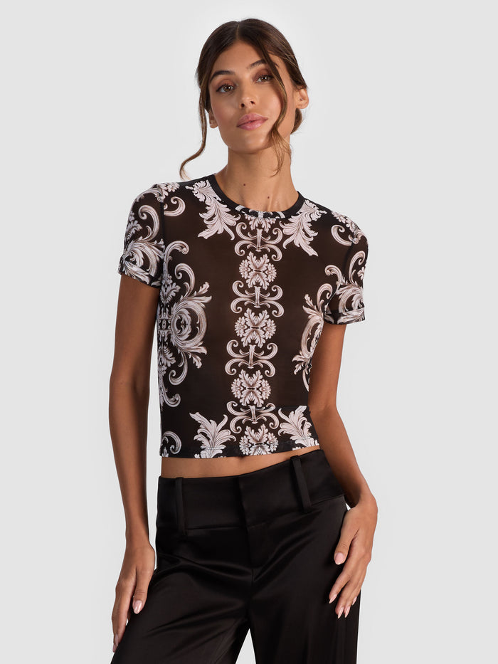 TESS MESH TEE - WINTER'S TALE