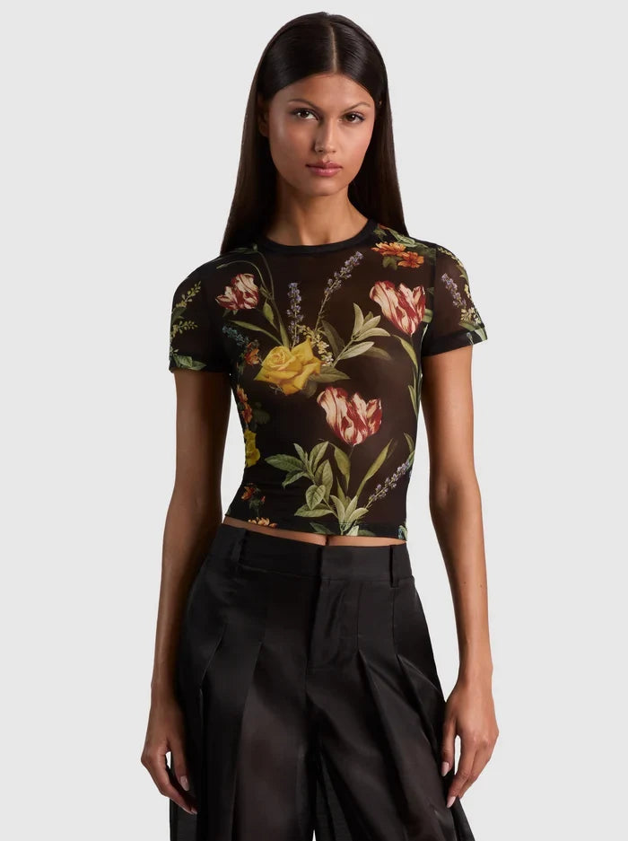 TESS TEE - DESERT SPRIGS BLACK