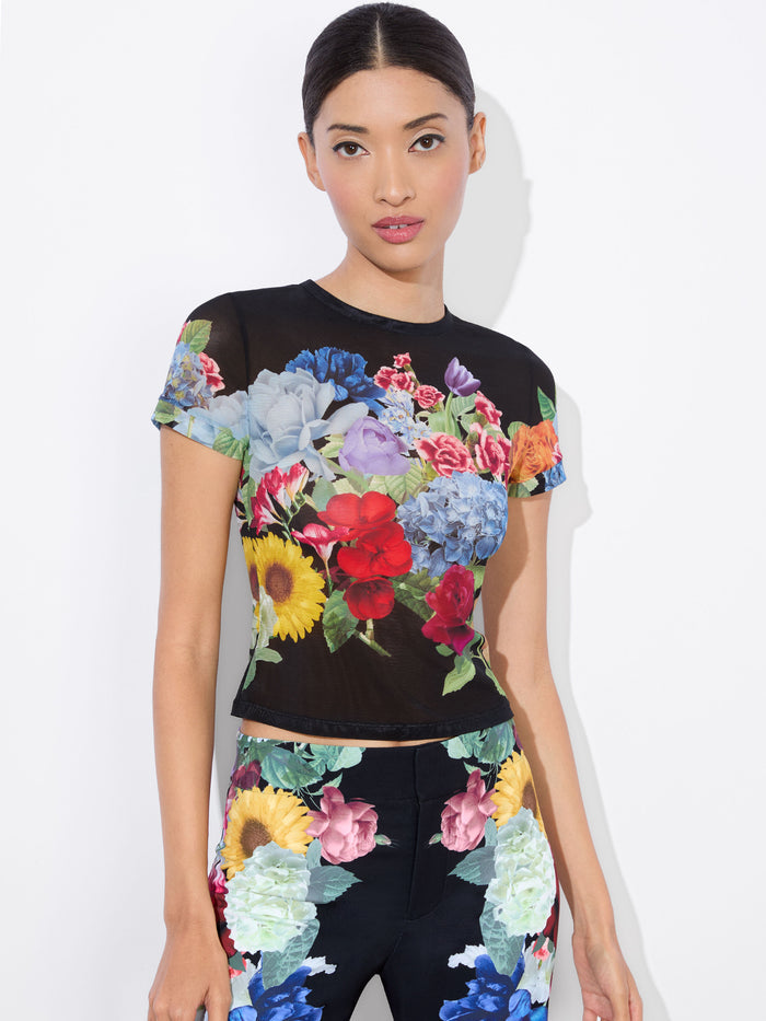 TESS TEE - GARDEN BRUNCH BLACK