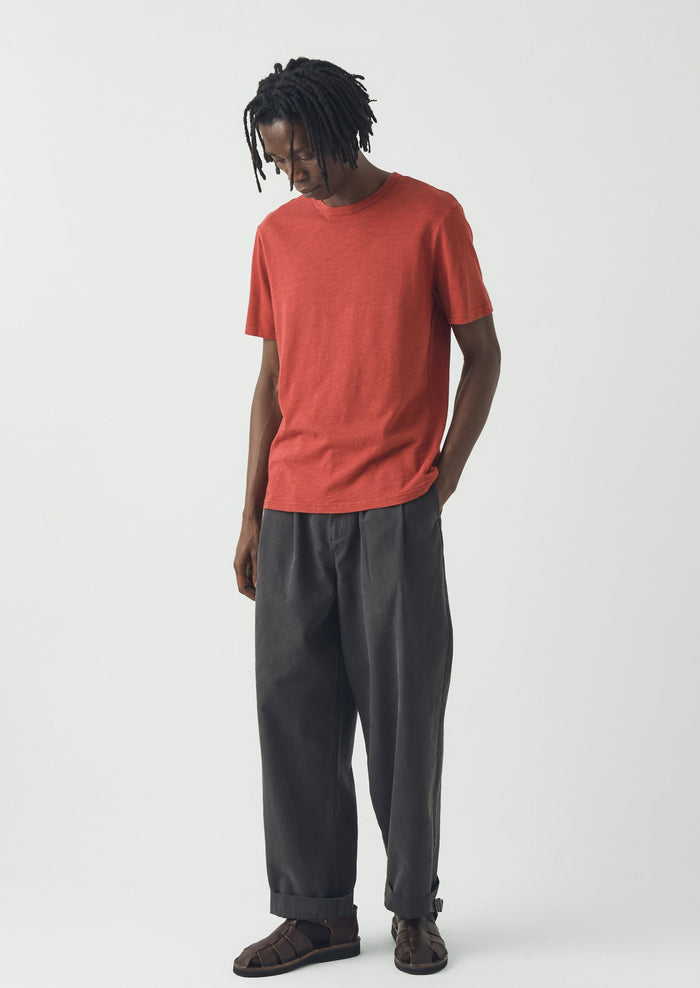 Theo Cotton Short Sleeve Tee | Terracotta