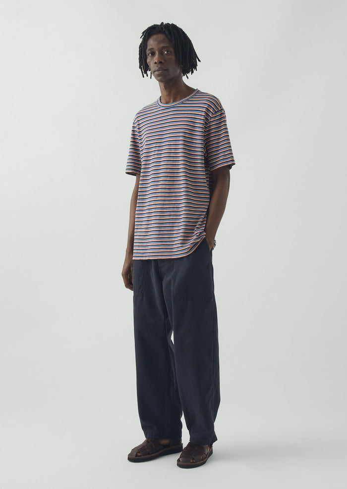 Theo Stripe Cotton Short Sleeve Tee | Multi