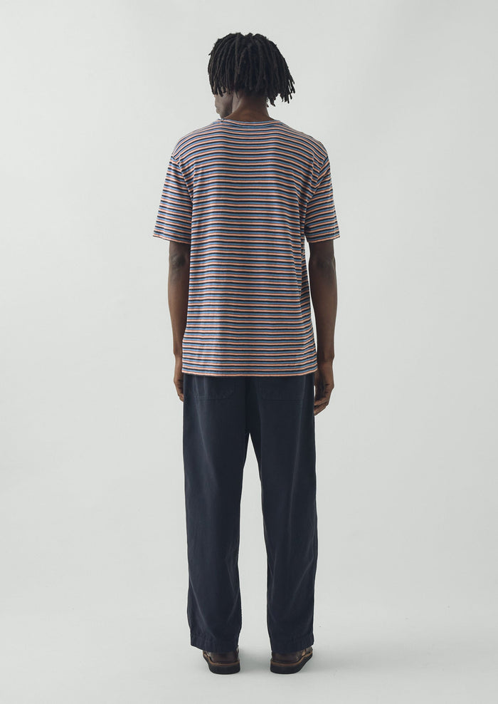 Theo Stripe Cotton Short Sleeve Tee | Multi