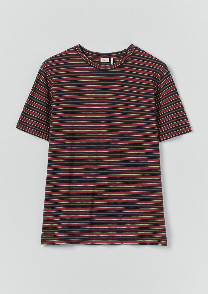 Theo Stripe Cotton Short Sleeve Tee | Provencal Blue/Multi
