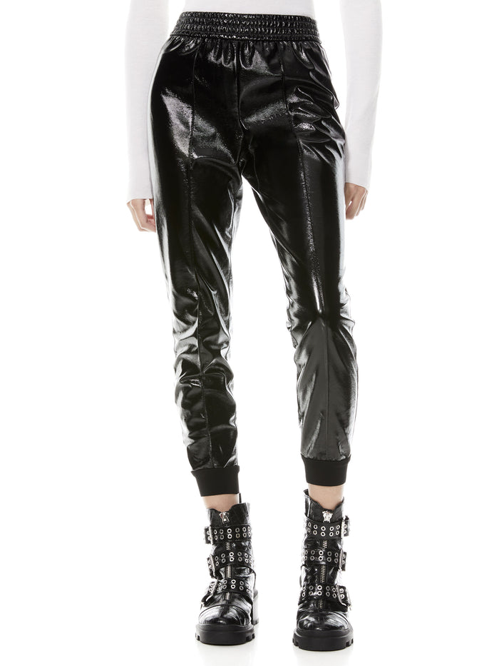 TOKYO VEGAN LEATHER JOGGER - BLACK