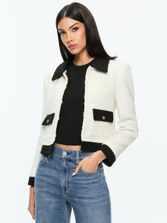 TOPHER JACKET - OFF WHITE/BLACK
