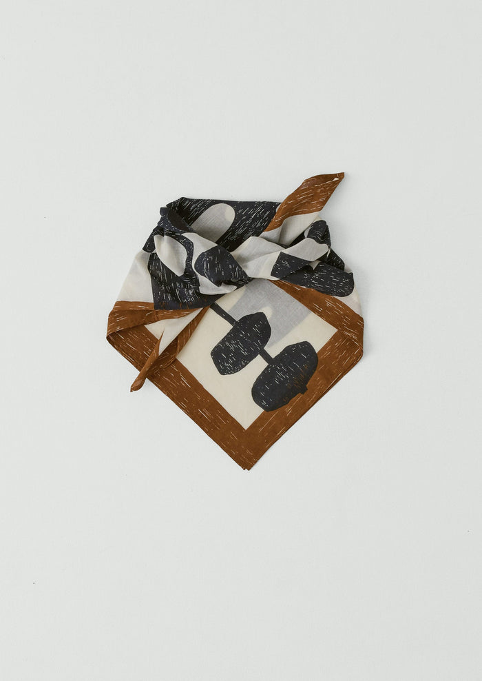 Totem Print Cotton Bandana | Slate