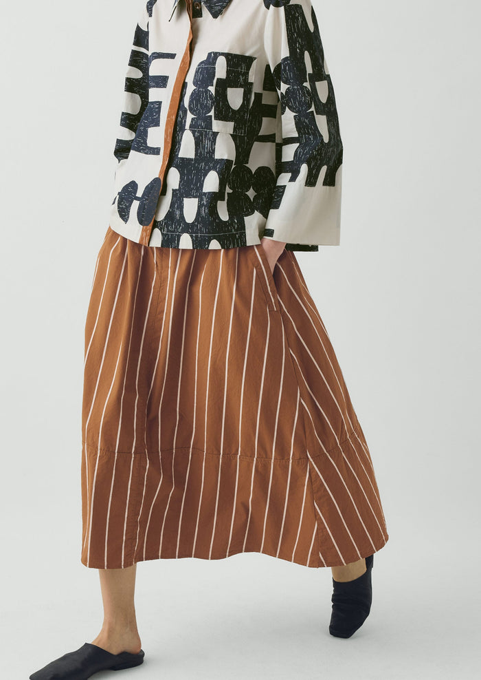 Totem Print Cotton Poplin Shirt | Ink/Dove