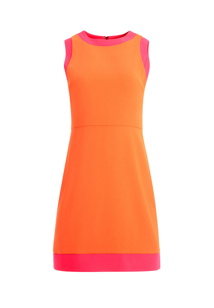 TRULY CREW NECK MINI DRESS - MONARCH/WILD PINK