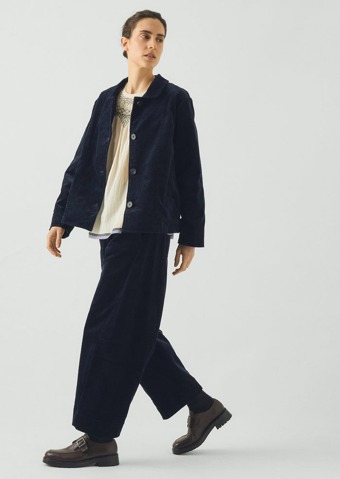 Twisted Seam Cord Pants | Dark Navy