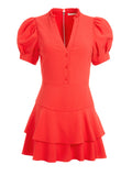 VAL SKORT ROMPER - BRIGHT POPPY