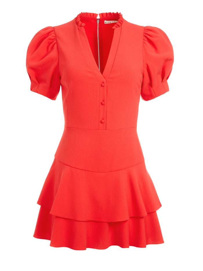 VAL SKORT ROMPER - BRIGHT POPPY