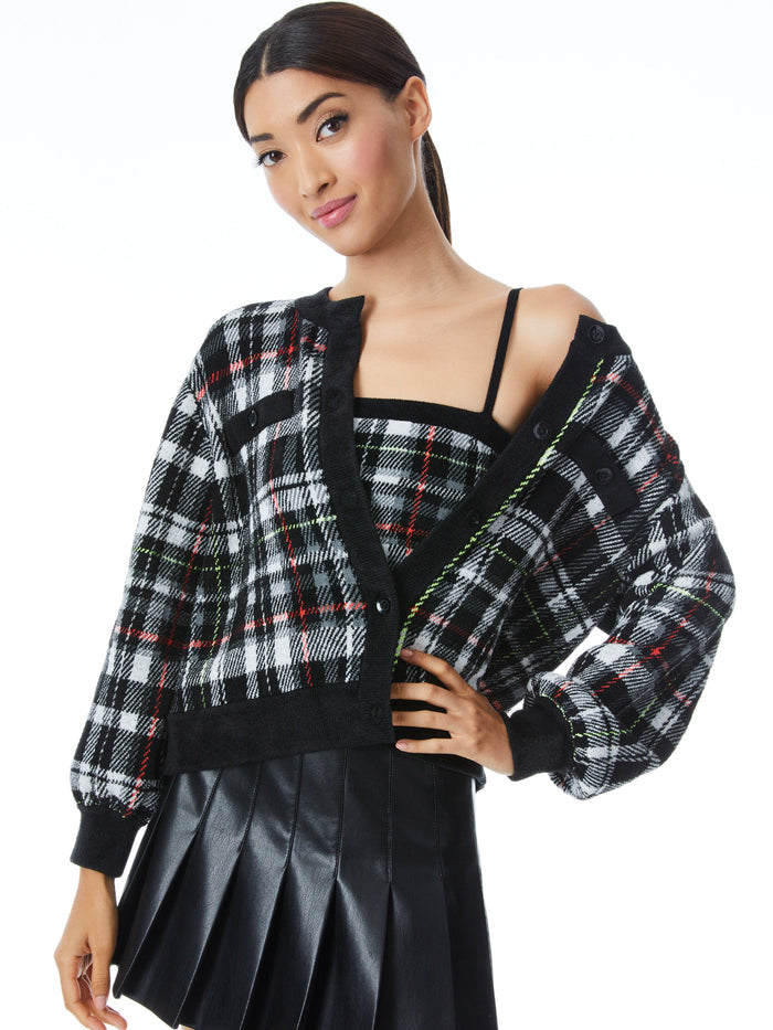 VERENA PLAID CARDIGAN - FREEDOM PLAID BLACK