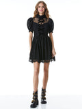 VERNITA LACE MINI DRESS - BLACK