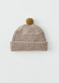 Waffle Stitch Wool Beanie | Biscuit