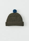 Waffle Stitch Wool Beanie | Dark Olive