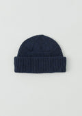 Waffle Stitch Wool Beanie | Navy Melange