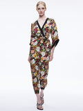 WALDA WRAP FRONT JUMPSUIT - JUNIPER FLORAL BLACK