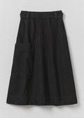 Washed Black Denim Skirt | Carbon Black