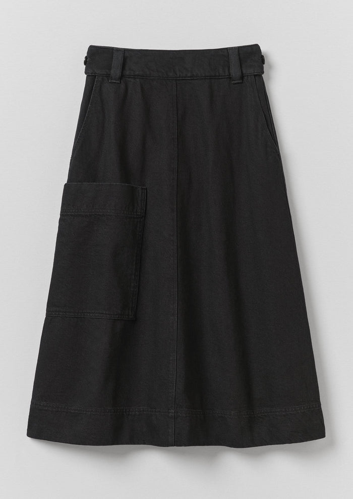 Washed Black Denim Skirt | Carbon Black
