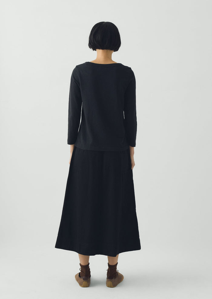 Washed Black Denim Skirt | Carbon Black