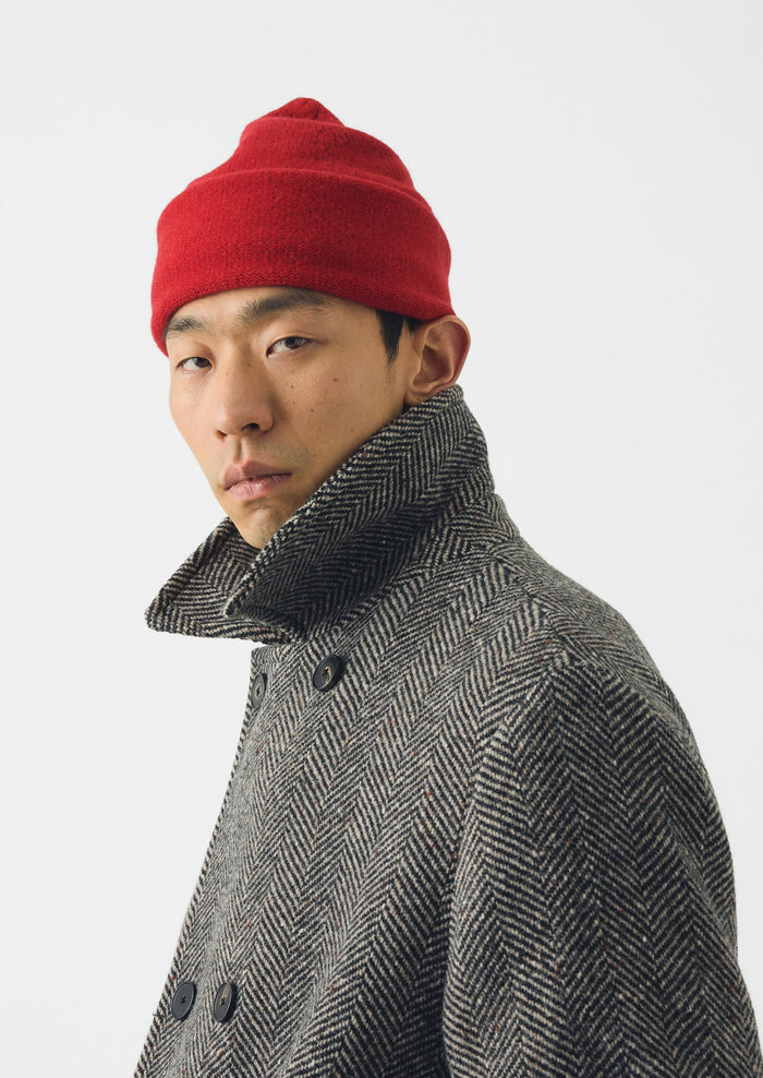Washed Lambswool Beanie Hat | Cardinal Red