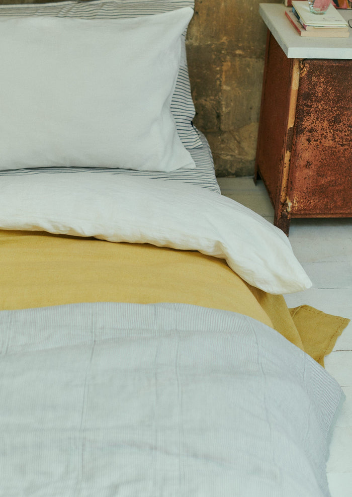 Washed Linen Cotton Duvet Cover | Ecru