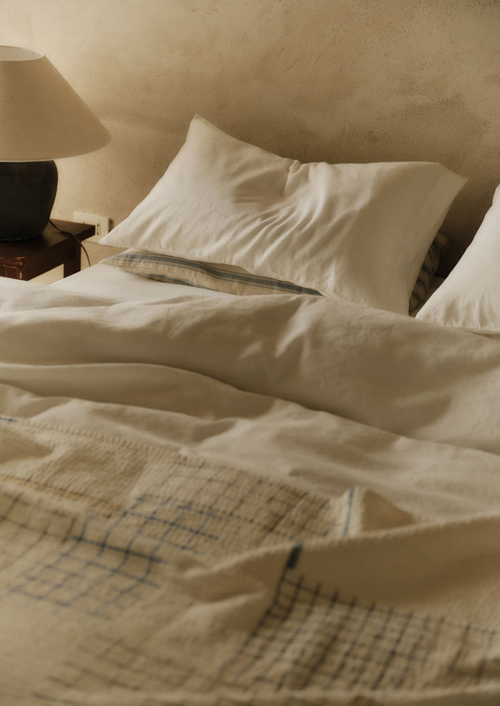 Washed Linen Cotton Housewife Pillowcase Set | Ecru
