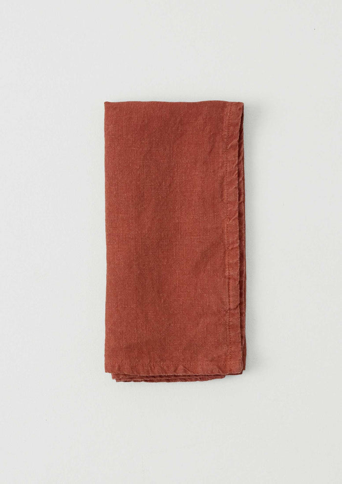 Washed Linen Napkin | Red Clay