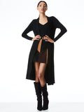 WAVERLY LONG RIBBED CARDIGAN - BLACK