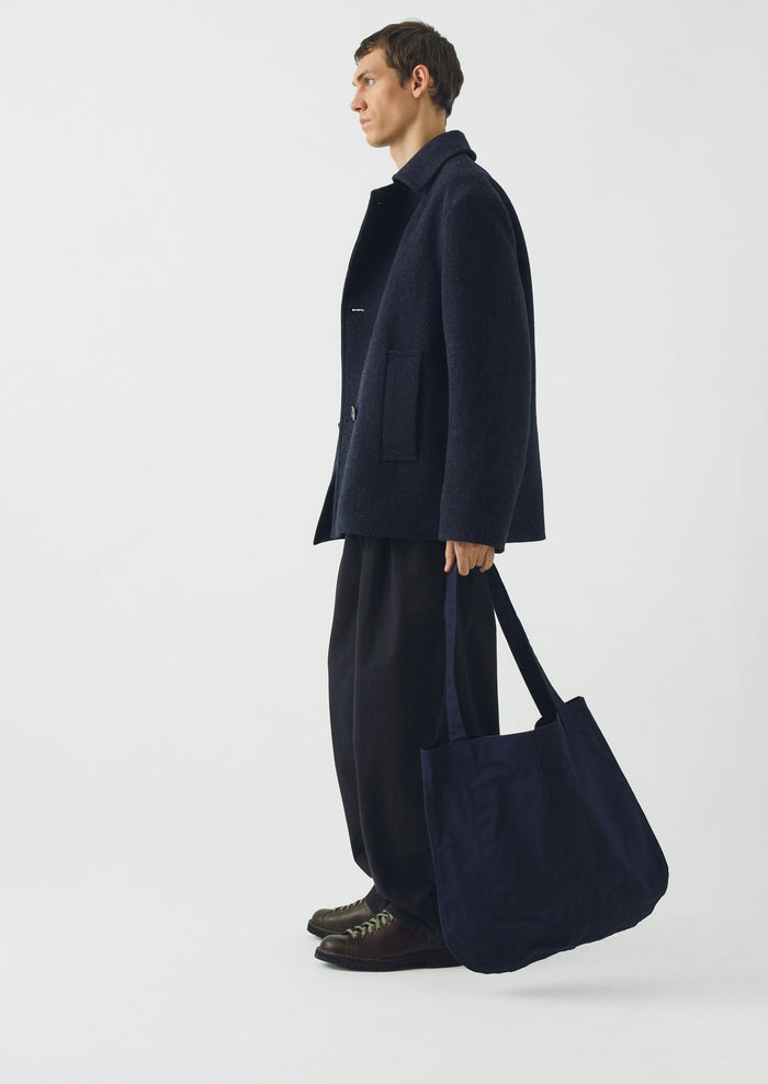 Waxed Cotton Canvas Bag | Dark Navy