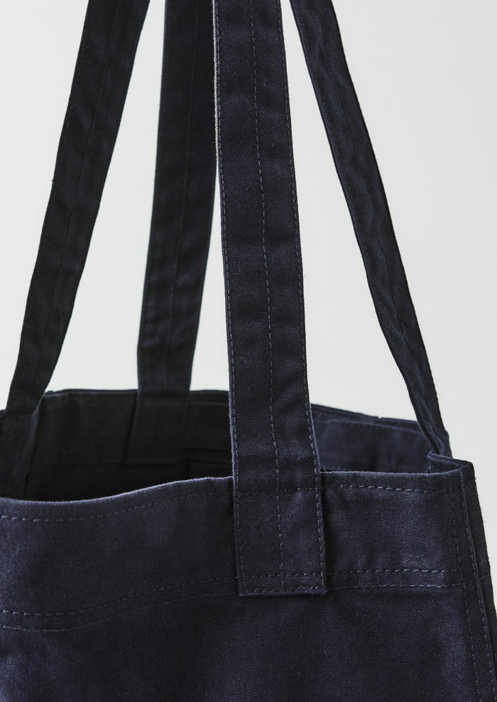 Waxed Cotton Canvas Bag | Dark Navy
