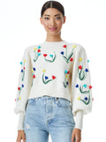 WENDELL CROCHET CREWNECK SWEATER - SOFT WHITE/MULTI