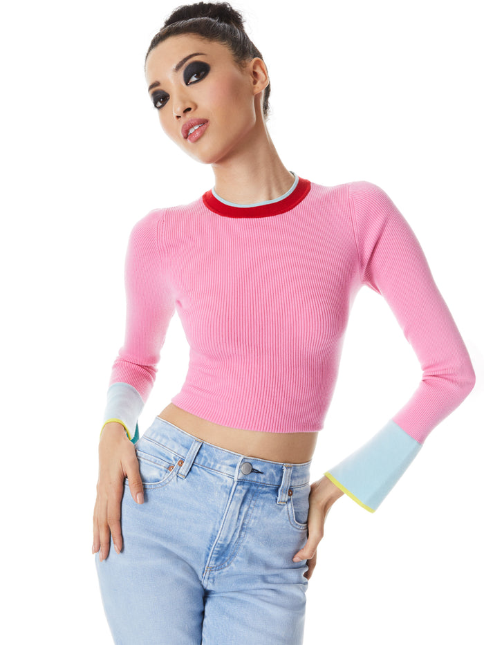 WESTI LONG SLEEVE RIBBED CREWNECK - PRIMROSE MULTI