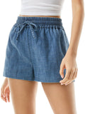 WHITNEY DRAWSTRING WAIST SHORT - CHAMBRAY