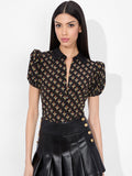 WILLA PUFF SLEEVE SATIN BLOUSE - QUEEN BEE