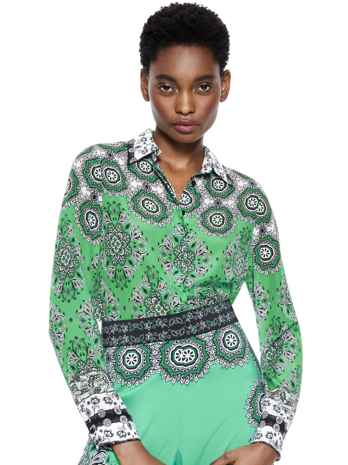 WILLA SILK BLOUSE - BOHO ROMANCE-JADE MULTI