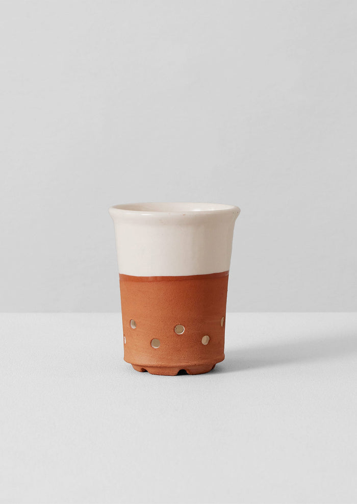 Willow Pottery Cutlery Drainer | Terracotta/Ecru