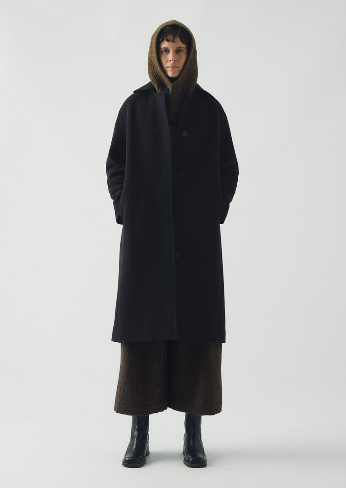 Wool Alpaca Boucle Hood | Rich Olive