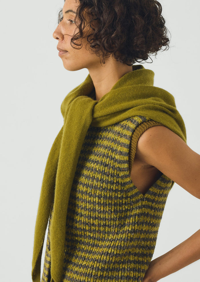 Wool Cashmere Large Bandana | Pear