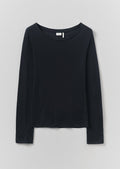 Wool Lyocell Scoop Neck Top | Ink