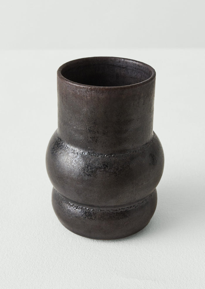 Yankai Wood Fired Vase | Carbon Black
