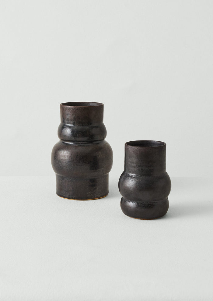 Yankai Wood Fired Vase | Carbon Black