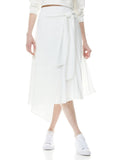 ZABANA ASYMM PLTD MID SKIRT - OFF WHITE