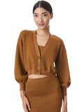 ZELINA METALLIC CARDIGAN - BRONZE